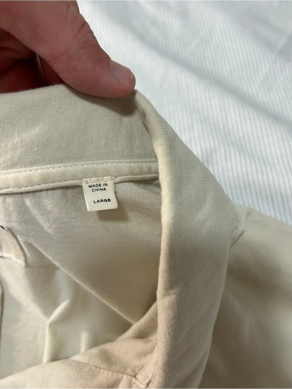 Banana Republic Ivory Long-Sleeve Polo